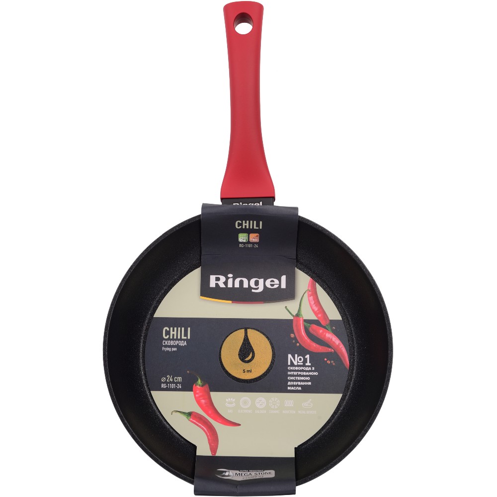 Сковорода WOK RINGEL Chili 24 см (RG-1101-24) Крышка без крышки