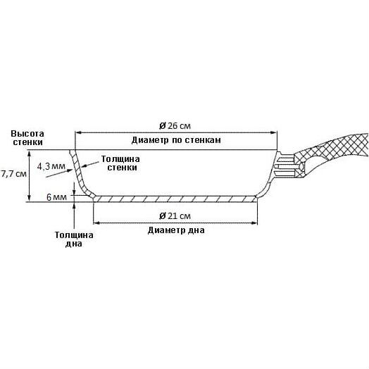 Сковорода БИОЛ 260 Титанал 2606ПС Soft Touch 26 см (77550) Особенности съемная ручка