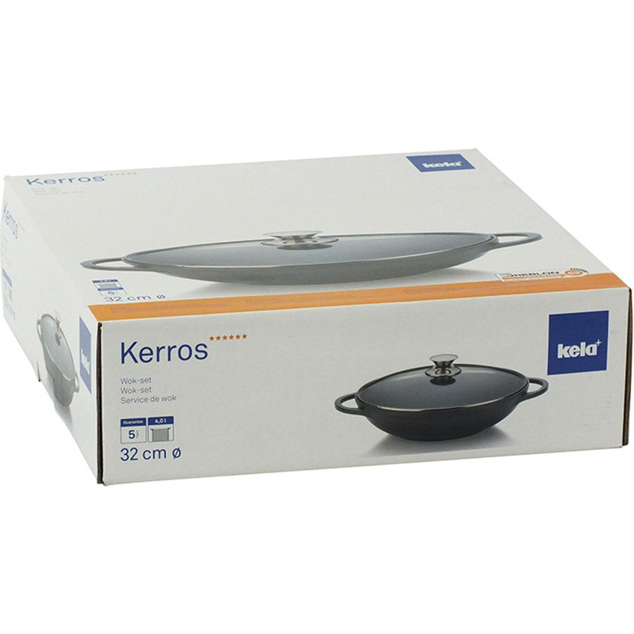 Сковорода Вок с крышкой KELA Kerros 32 см Black (15157) Тип Вок (глубокая) 