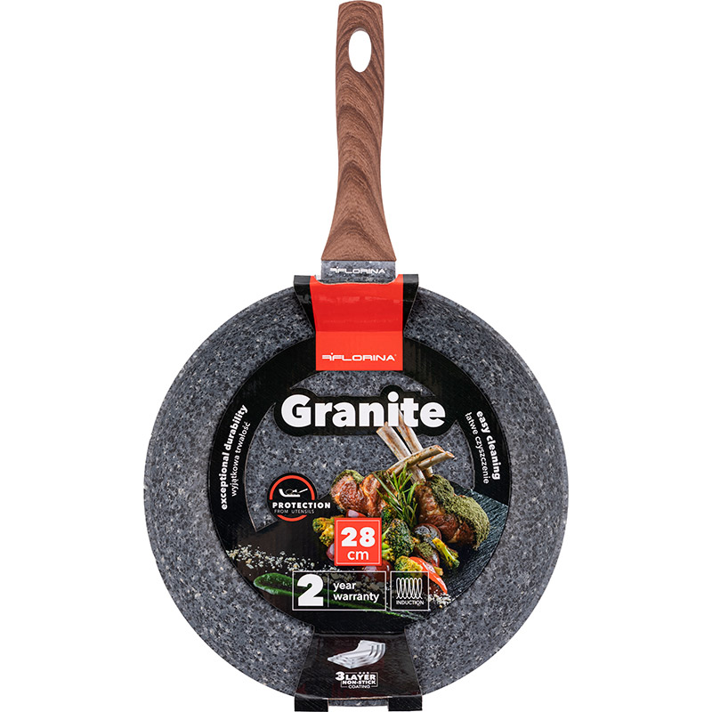 Сковорода Florina Granite 28 см Grey (1P0156) Кришка без кришки