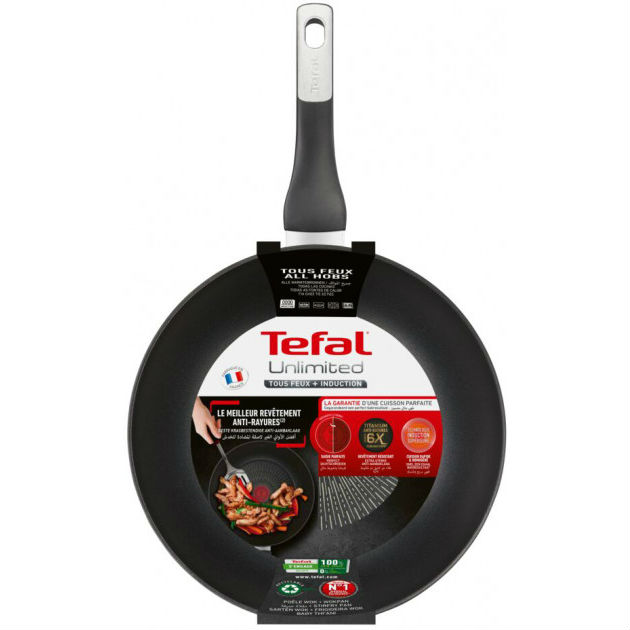 Сковорода Вок TEFAL Unlimited 28 см Black (G2551972) Диаметр 28