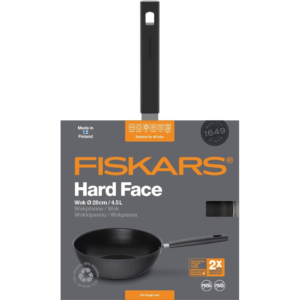 Зовнішній вигляд Сковорода FISKARS Вок Hard Face 28 см (1052233)