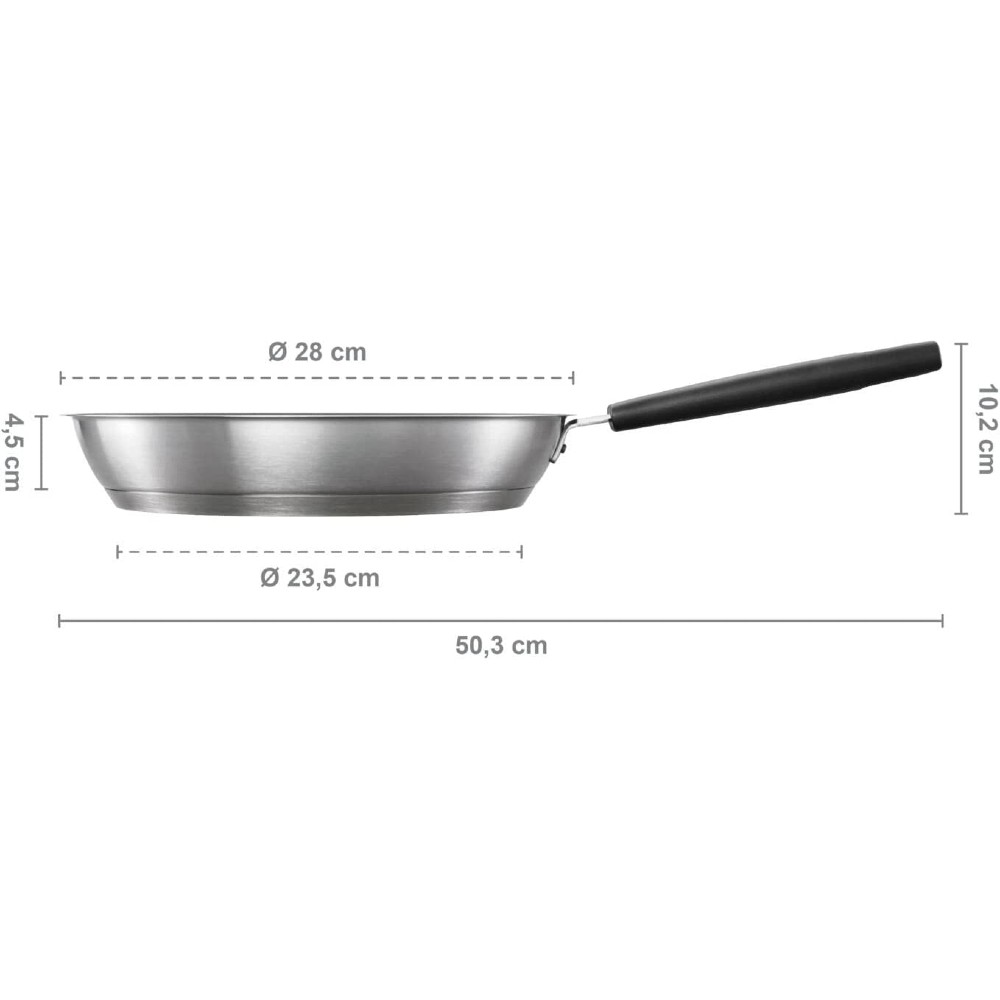 Сковорода FISKARS Hard Face Steel 28 см (1052247) Крышка без крышки