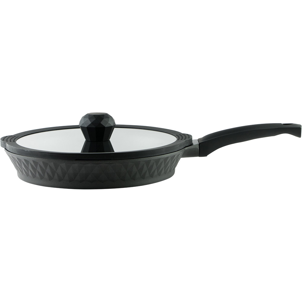 Сковорода з кришкою PEPPER Black Ice 28 см Black (PR-6006) Сковорода з кришкою PEPPER Black Ice 28 см Black (PR-6006)