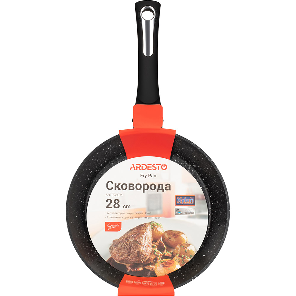 Сковорода ARDESTO Gemini Liguria 28 см Black (AR1928GM) Крышка без крышки