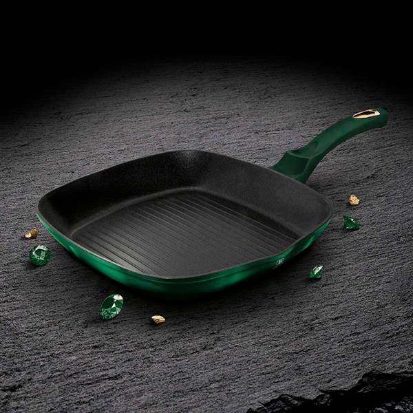 Сковорода-гриль BERLINGER HAUS Emerald Green 28 х 28 х 4,1 см (BH 6051) Тип источника тепла подходит для индукции и прочих