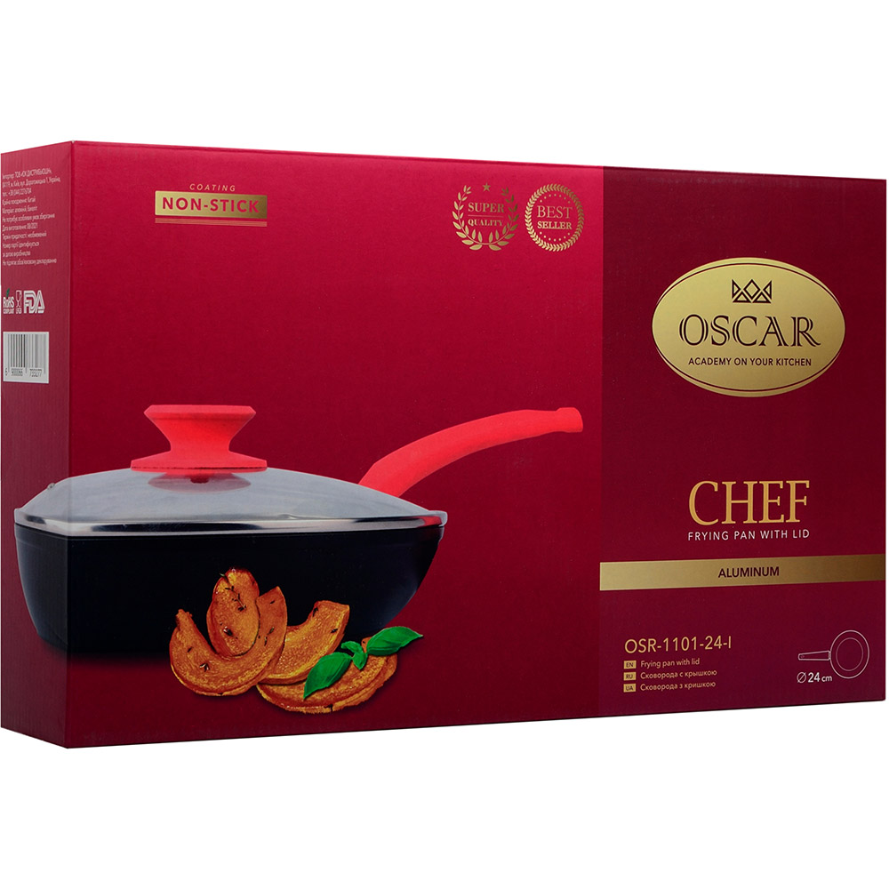 Сковорода OSCAR CHEF 24 см (OSR-1101-24-l) Материал алюминий