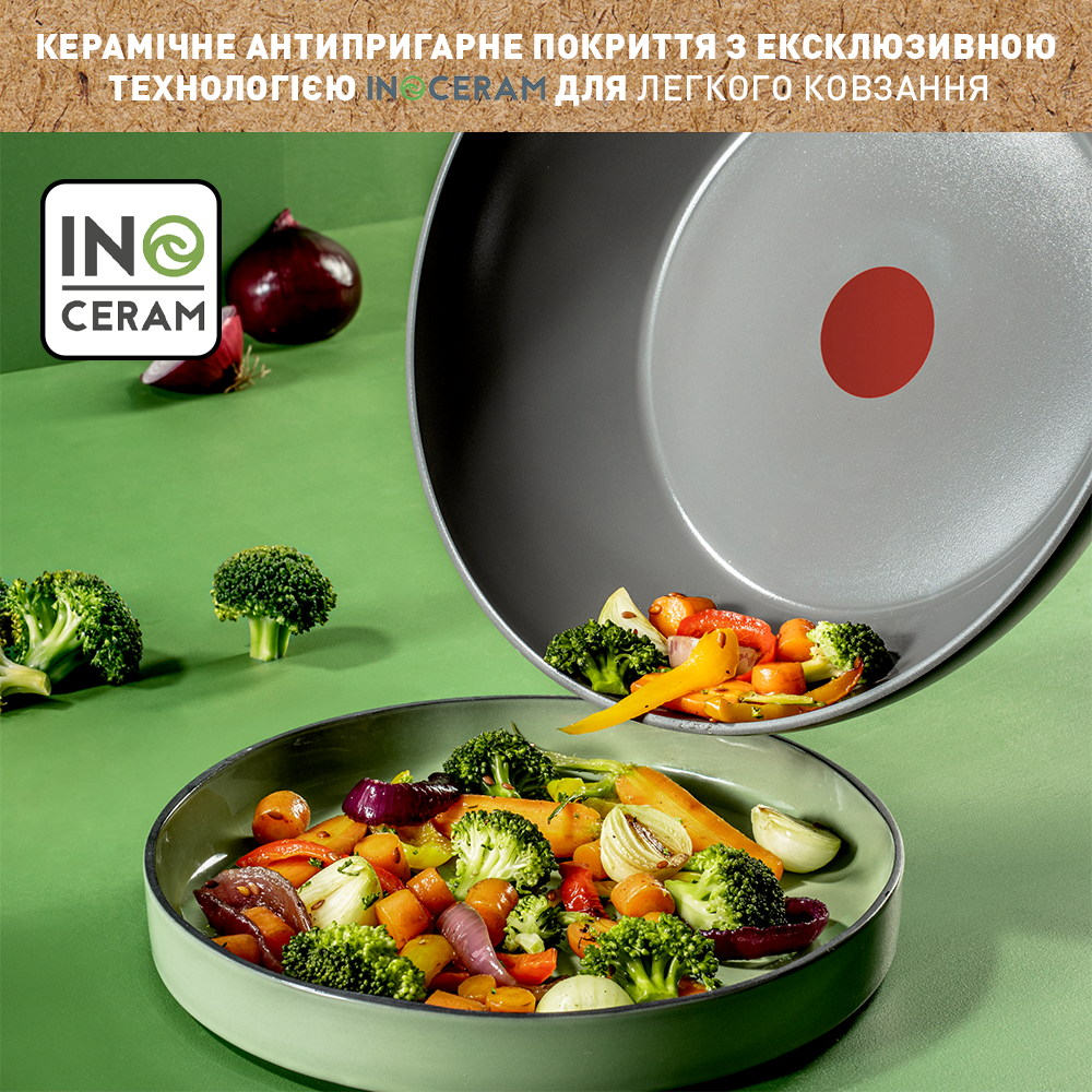 Сковорода TEFAL Renewal ВОК 28 см (C4261943) Особливості індикатор нагріву