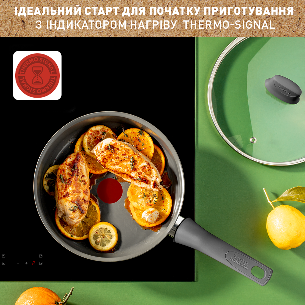 Зовнішній вигляд Сковорода TEFAL Renewal 24 см + кришка (C4263243)