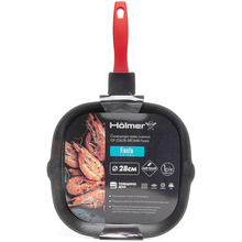 Сковорода-гриль HOLMER Fiesta 28x28 см Black/Red (GF-22628-SROMB)