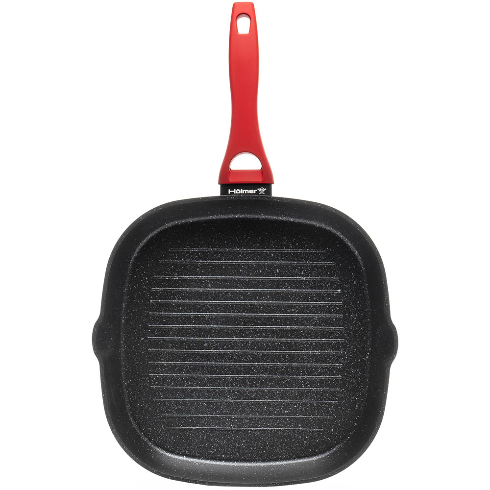 Сковорода-гриль HOLMER Fiesta 28x28 см Black/Red (GF-22628-SROMB) Діаметр 28