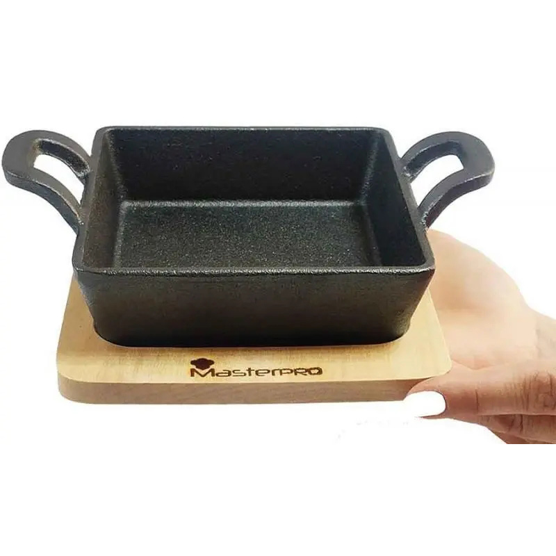 Сковорода порционная MASTERPRO Foodies Cook & share 12.6x18.5 см с подставкой Black (BGMP-3805-4) Тип порционная 