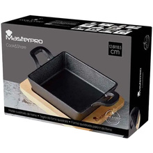 Сковорода порционная MASTERPRO Foodies Cook & share 12.6x18.5 см с подставкой Black (BGMP-3805-4)