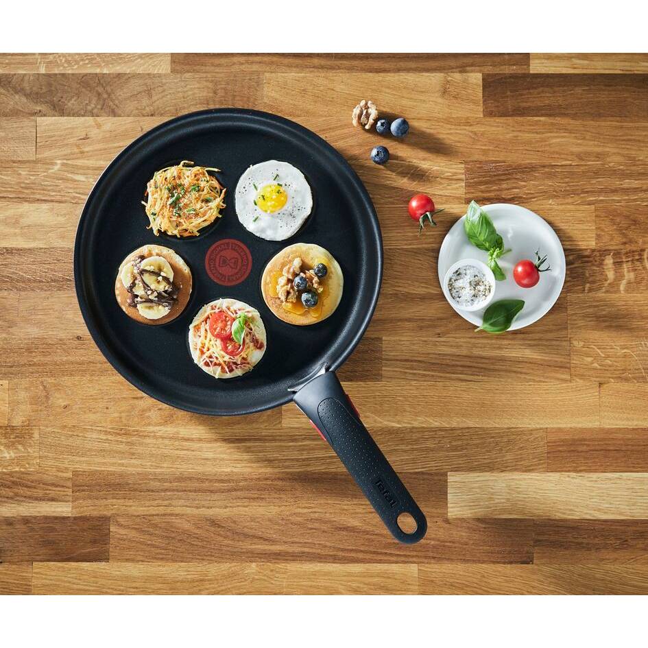Сковорода для оладий TEFAL Ingenio Unlimited 27 см Black (L8610074) Дополнительно Тип крепления ручки: съемная (не идет в комплекте со сковородой)