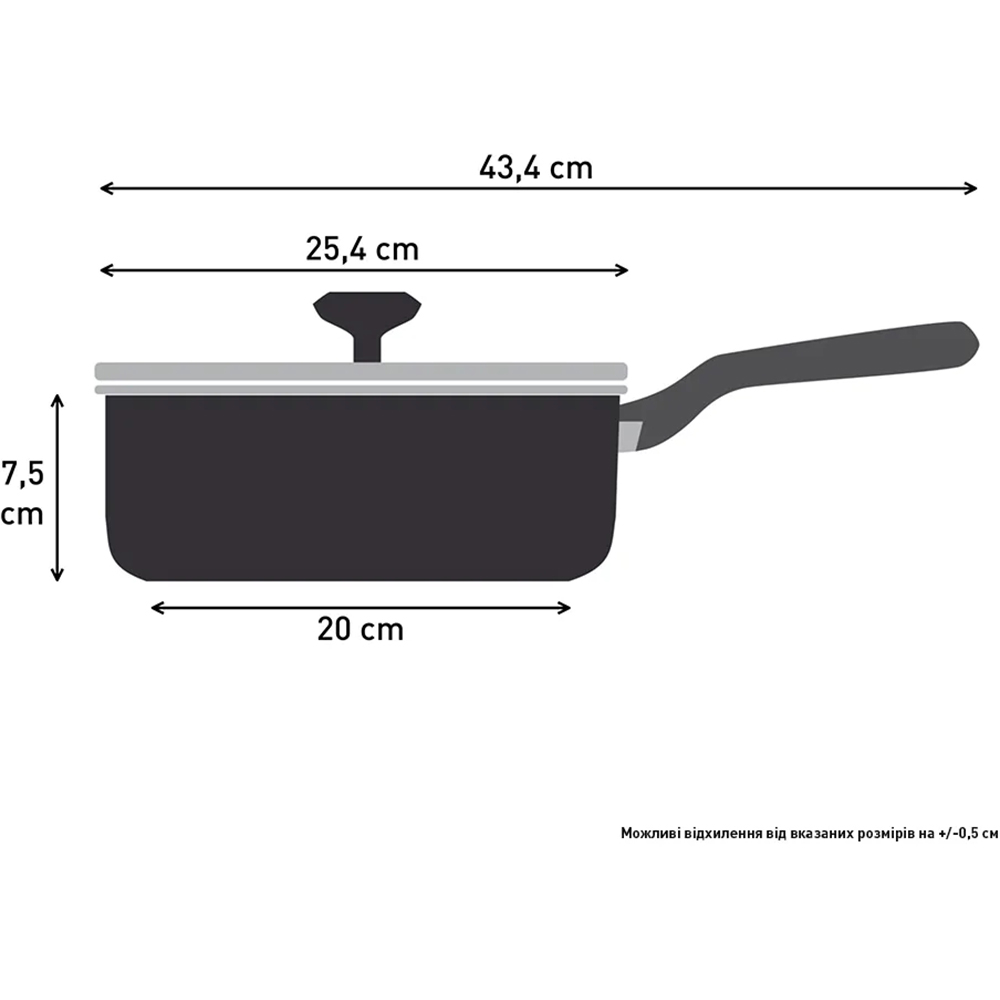 Сотейник із кришкою TEFAL Renew On 24 см Grey (C4273232) Тип сотейник