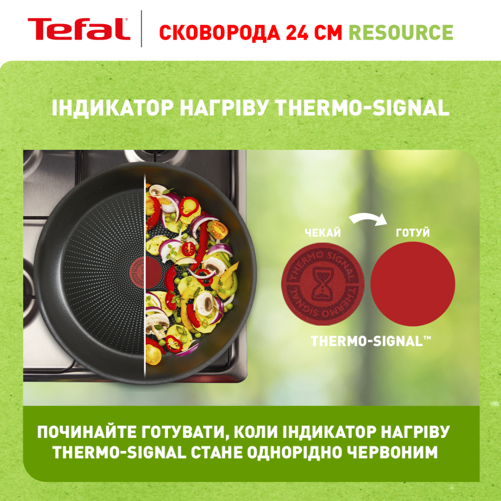 Сковорода TEFAL Resource 24 см (C2950453) Крышка без крышки