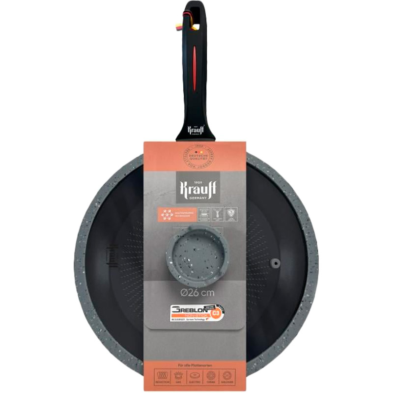 Сковорода з кришкою KRAUFF Smart Fry 26 см Black (25-45-179) Тип класична