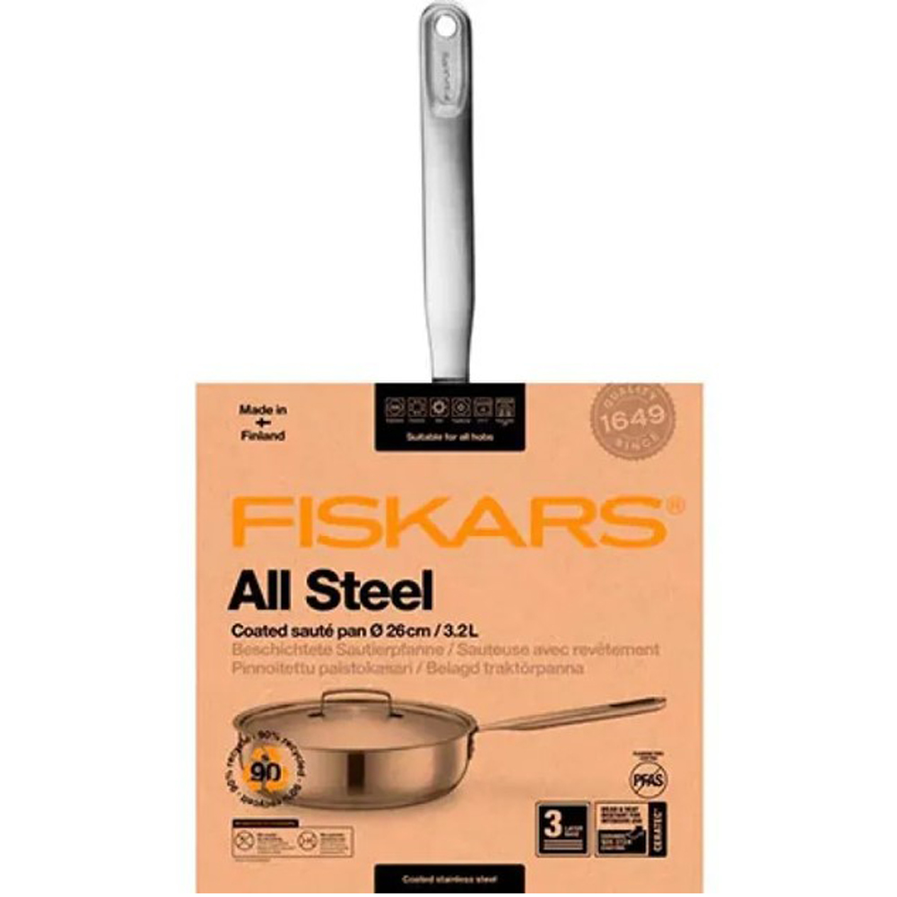 Сотейник с крышкой FISKARS All Steel 26 см (1064746) Диаметр 26