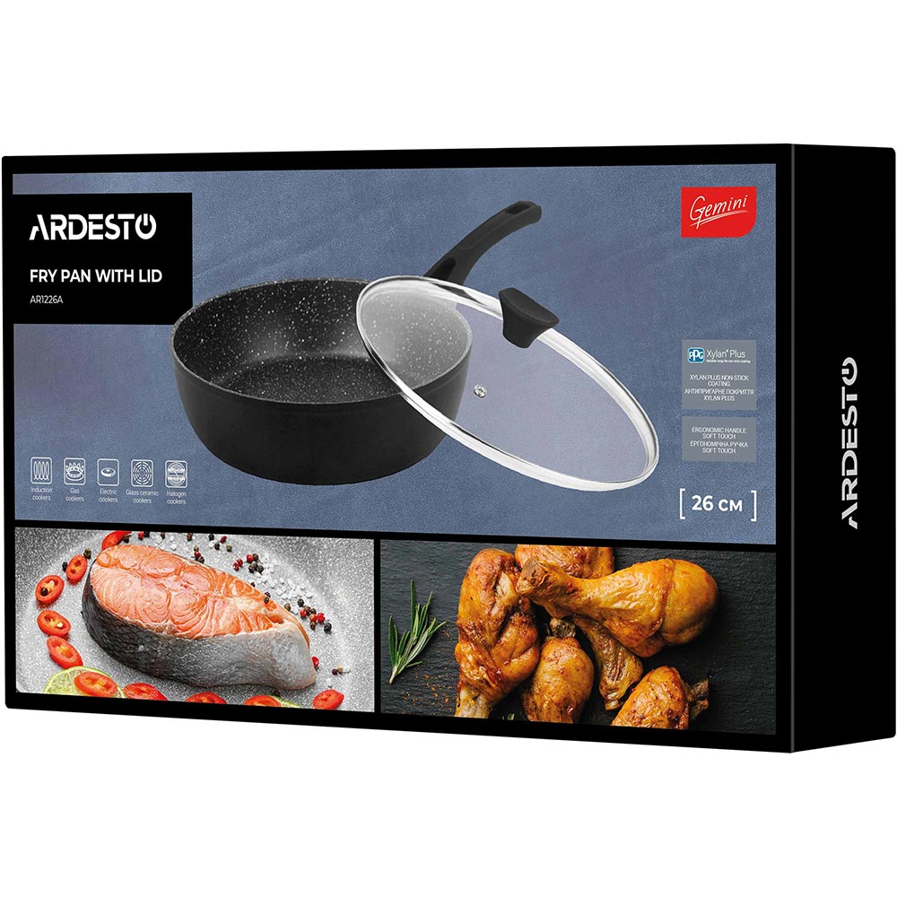 Заказать Сотейник с крышкой ARDESTO Gemini Livorno 26 см Black (AR1226A)