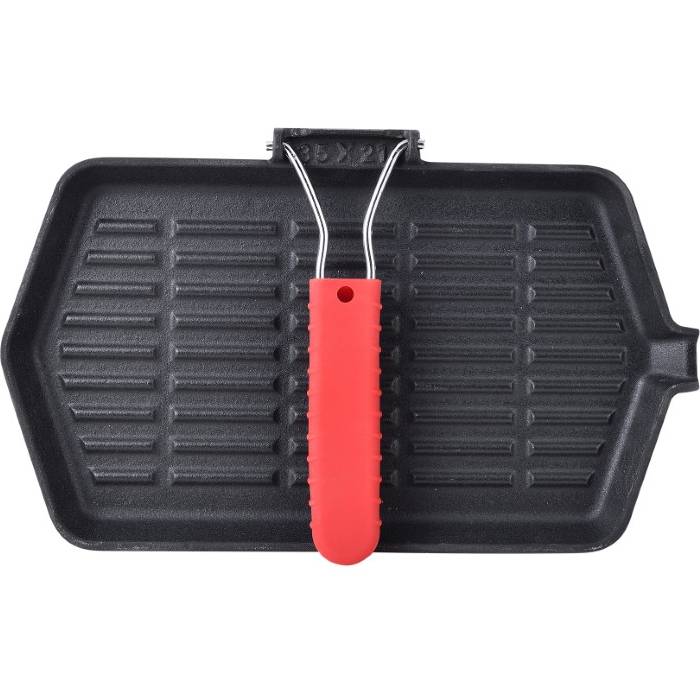 Сковорода-гриль BERGNER Bbq lovers 34.3x20.4 см (BG-34131-BK) Дополнительно Сложная ручка; Материал ручки Нержавеющая сталь + силикон;