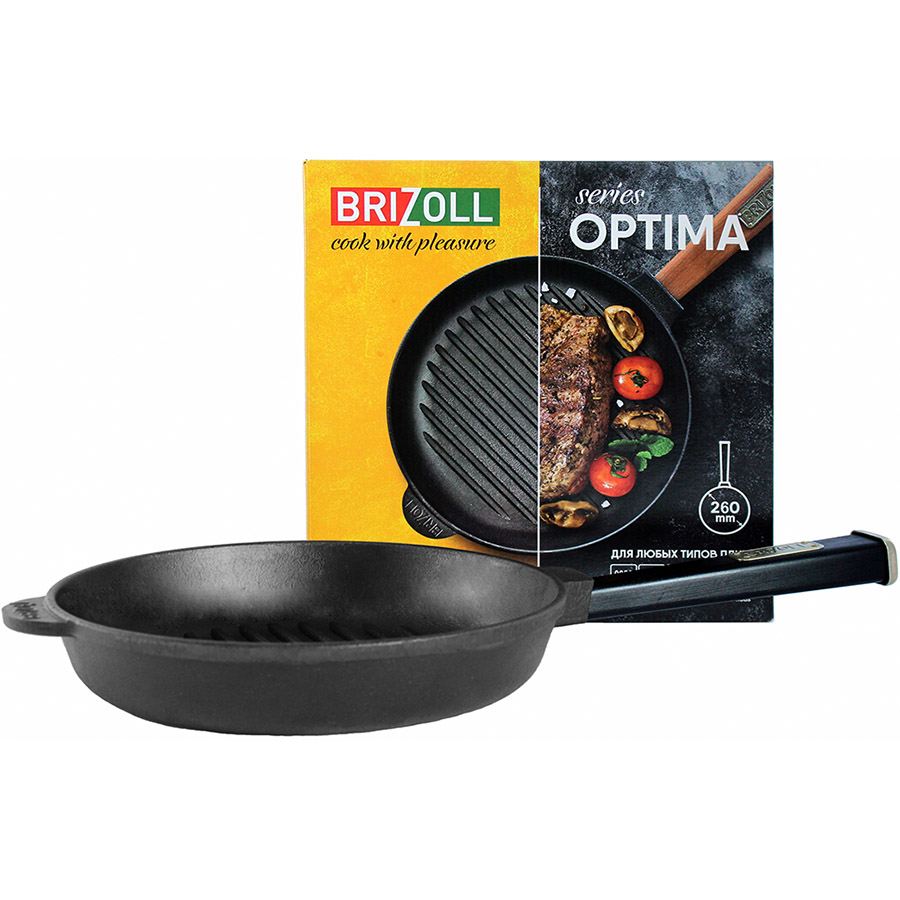 Сковорода-гриль BRIZOLL Optima-Black 26 см (O2640G-P1) Диаметр 26