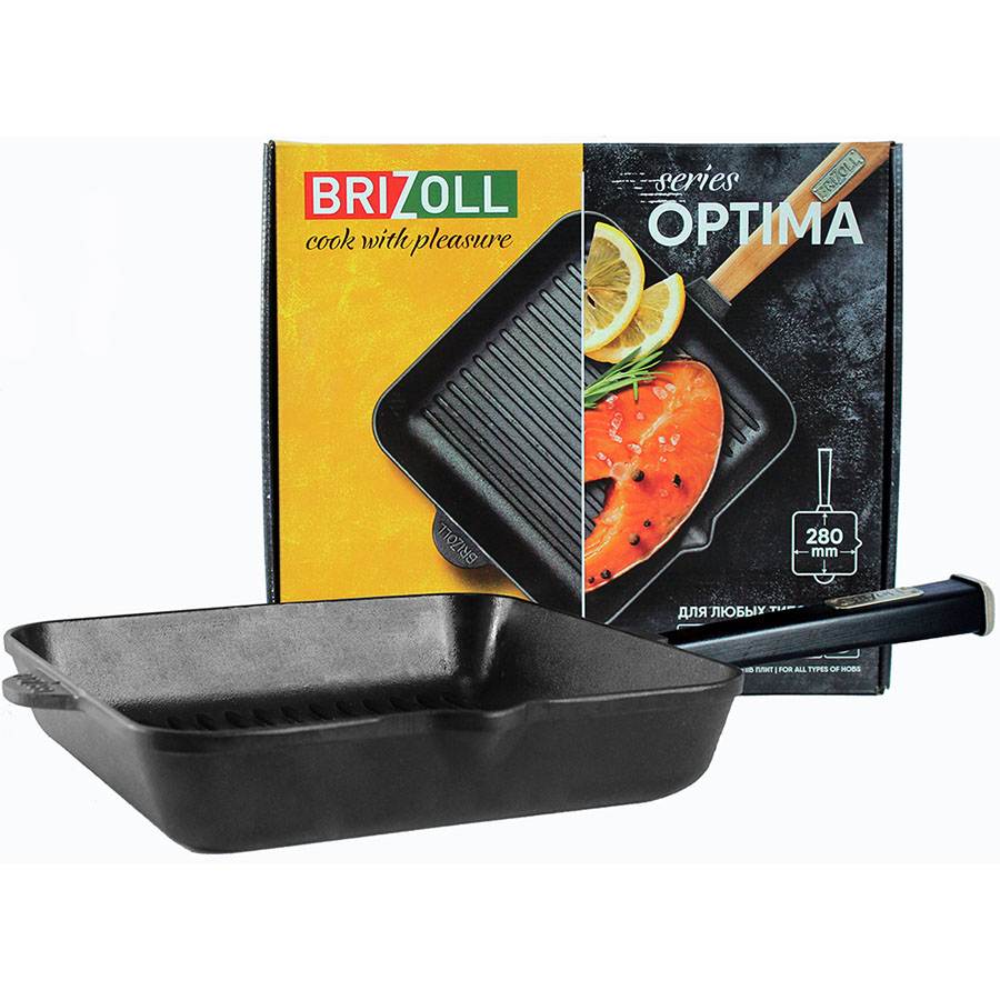 Внешний вид Сковорода-гриль BRIZOLL Optima-Black 28 х 28 см (O282850G-P1)