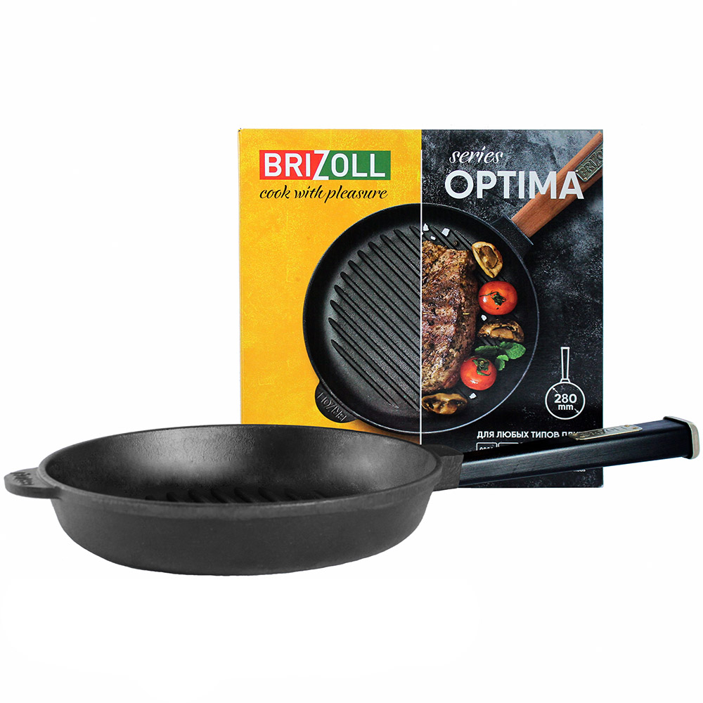 Сковорода-гриль BRIZOLL Optima-Black 28 см (O2850G-P1) Диаметр 28