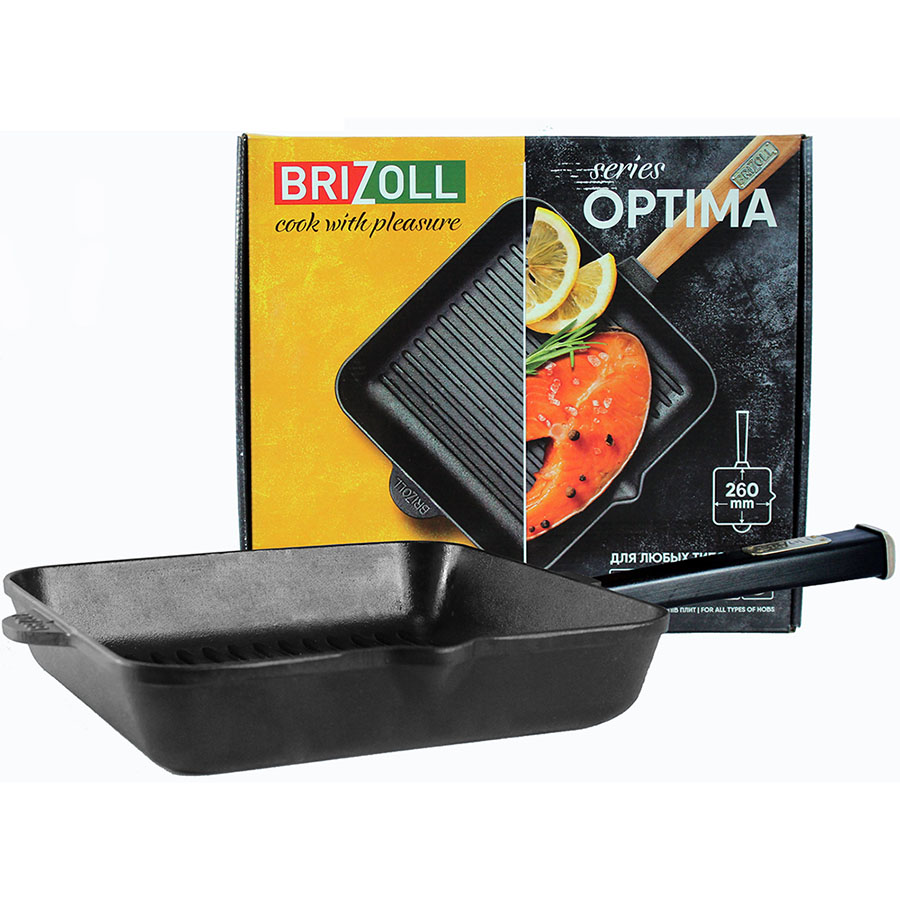 Фото Сковорода-гриль BRIZOLL Optima-Black 26 х 26 см (O262650G-P1)