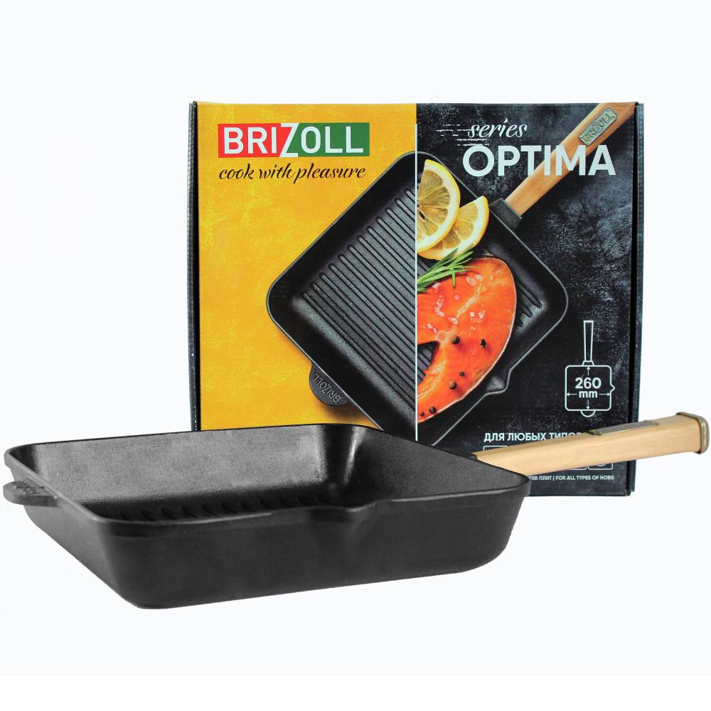 Сковорода BRIZOLL Optima 26х26х5 см (O262650G-P) Крышка без крышки