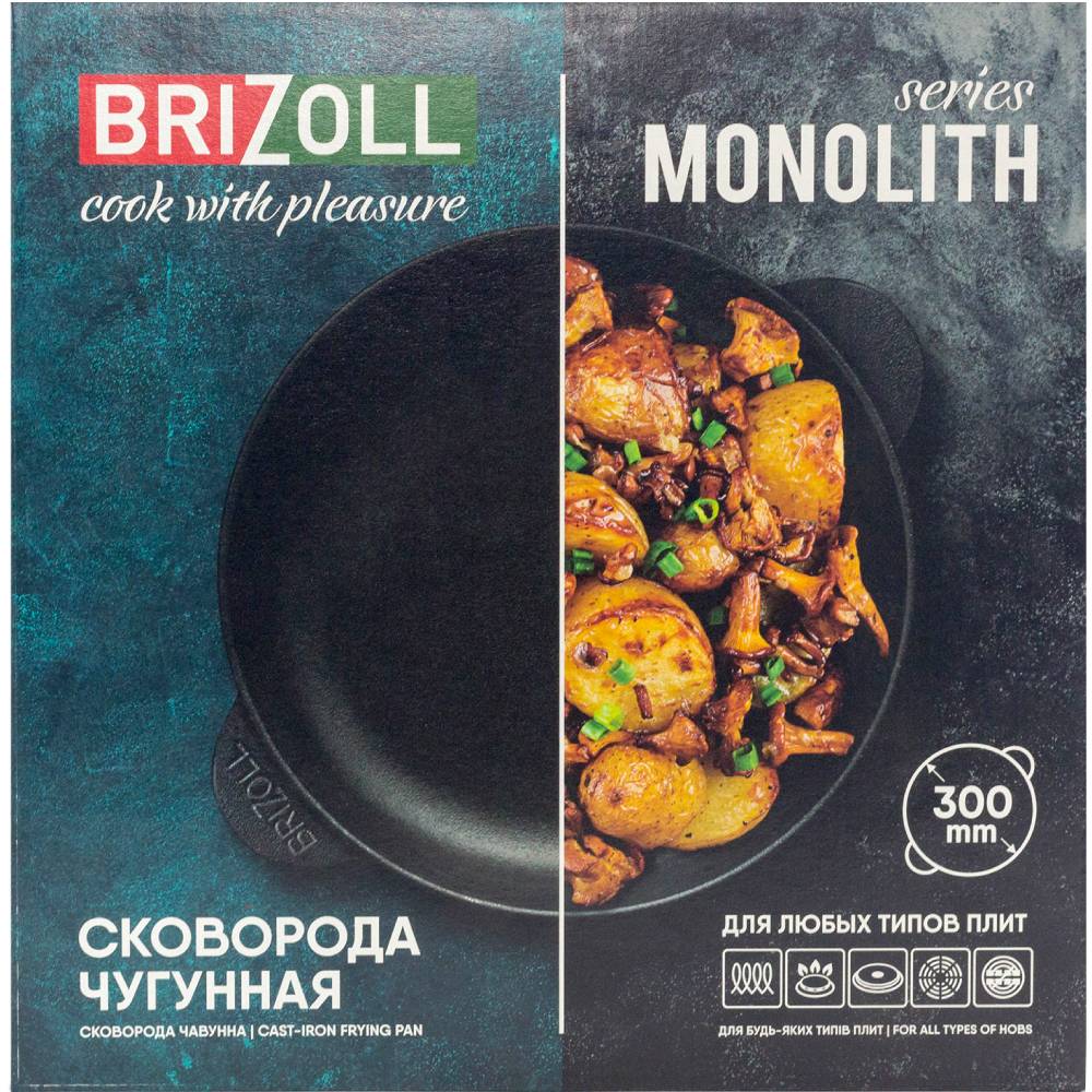 Внешний вид Сковорода BRIZOLL Monolith с крышкой 30х6 см (M3060U-1)