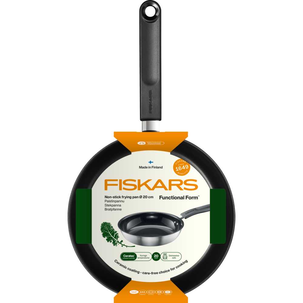 Сковорода FISKARS Functional Form 20 cм Stainless Steel (1072249) Высота борта 4.9