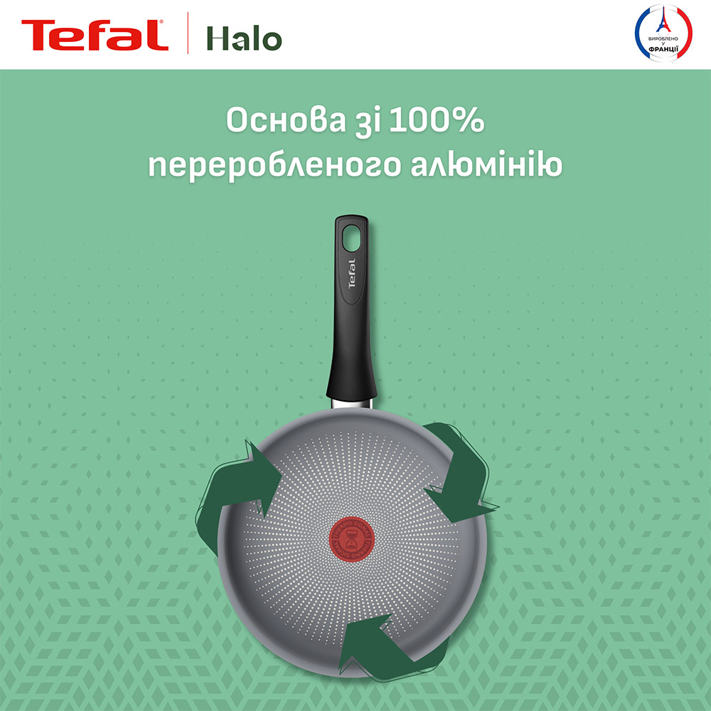 Сотейник с крышкой TEFAL Halo 24 см Grey (C3123253) Особенности индикатор нагрева