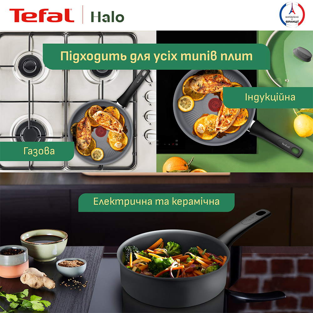 Заказать Сотейник с крышкой TEFAL Halo 24 см Grey (C3123253)