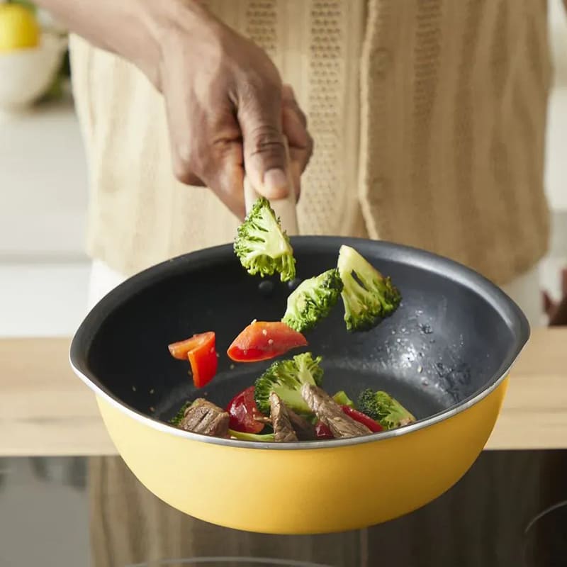 Зовнішній вигляд Сковорода з кришкою TEFAL One Pick Pot 22 см Yellow (G1808604)