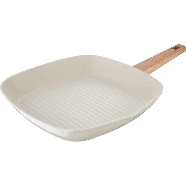 Сковорода-гриль BERGNER Naturally 28x28 см White (BG-34743-CR) Діаметр 28