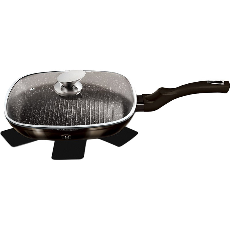 Сковорода-гриль з кришкою BERLINGER HAUS 28 х 28 см Black (BH 6612) Сковорода-гриль з кришкою BERLINGER HAUS 28 х 28 см Black (BH 6612)