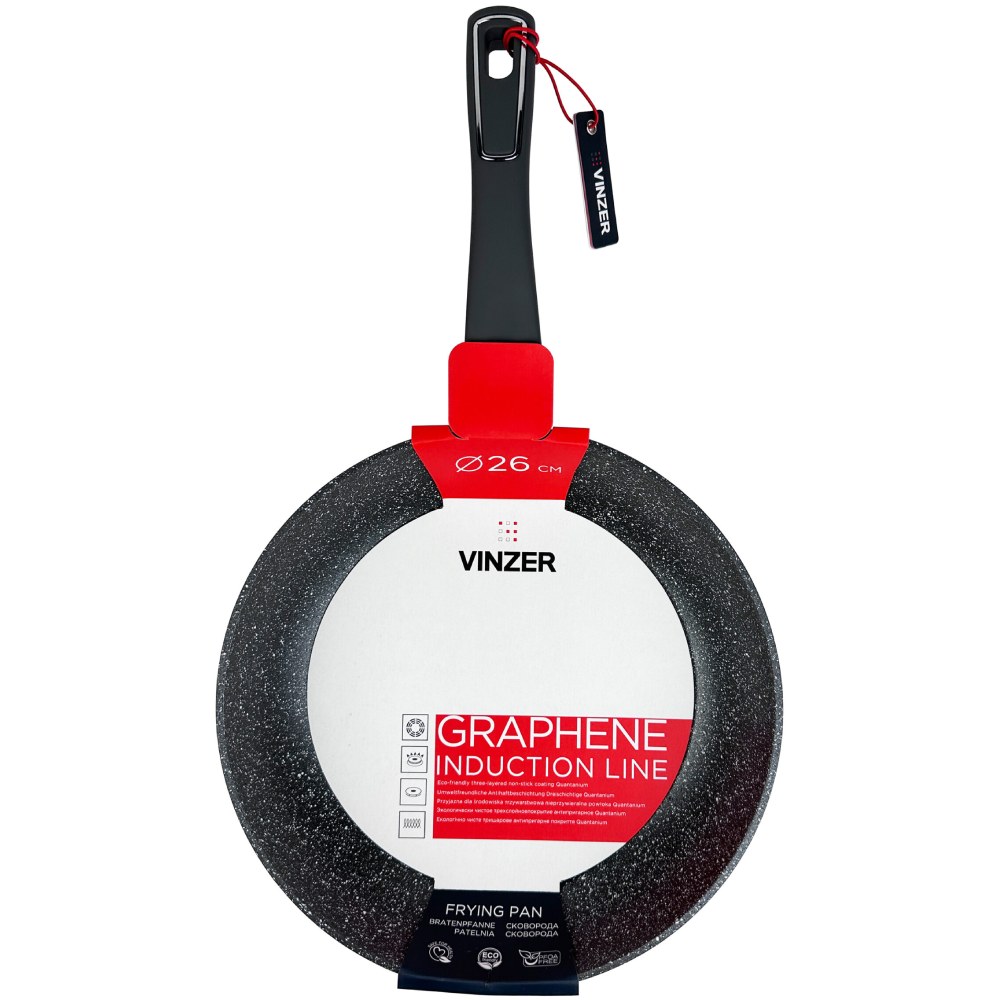 Сковорода VINZER Graphene induction line 26 см (50408) Крышка без крышки
