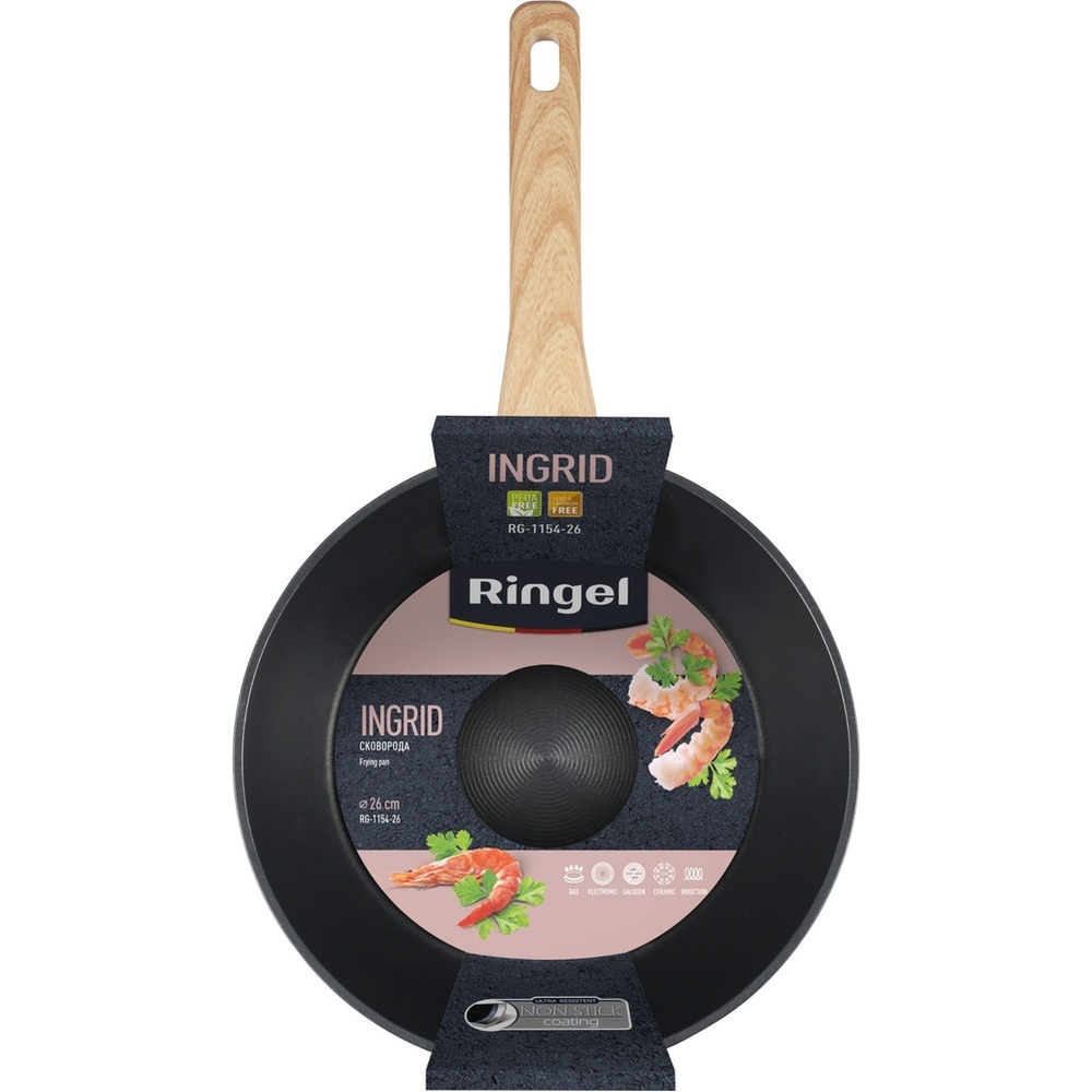 Сковорода RINGEL Ingrid 26 см Black (RG-1154-26) Диаметр 26