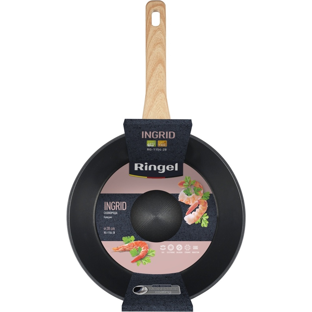 Сковорода RINGEL Ingrid 28 см Black (RG-1154-28) Діаметр 28