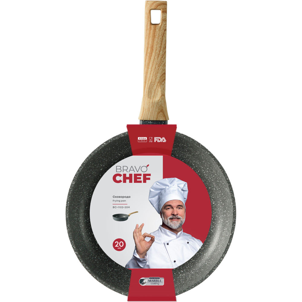 Сковорода Bravo Chef 20 см Grey (BC-1102-20 H) Особливості глибока