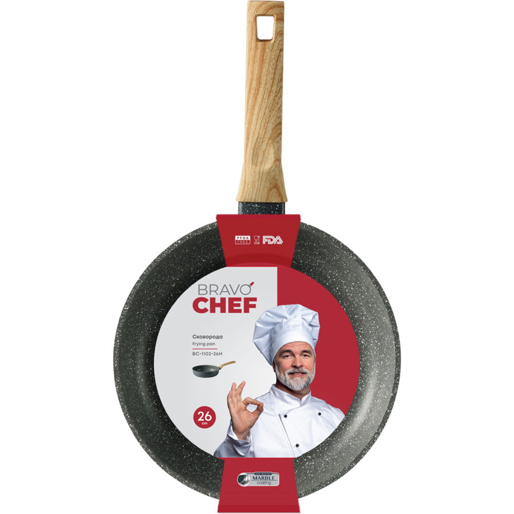 Сковорода Bravo Chef 26 см Grey (BC-1102-26 H) Особенности глубокая