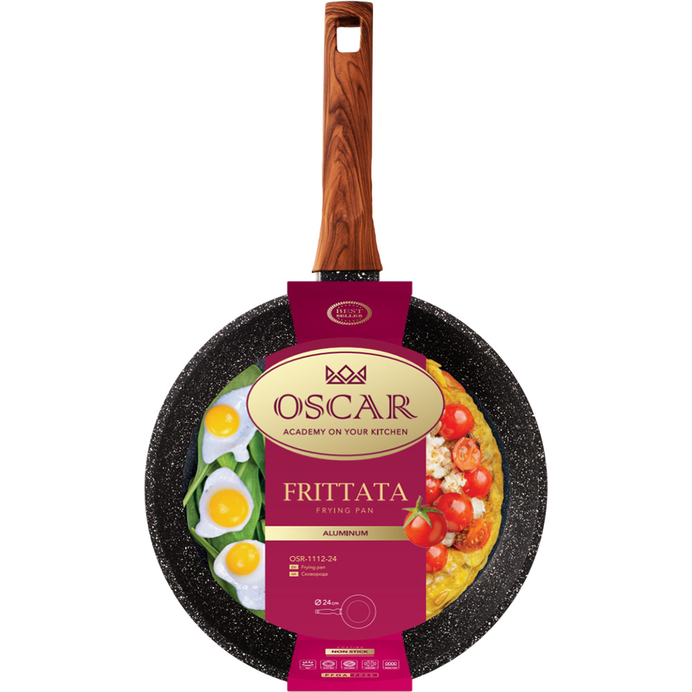 Сковорода OSCAR FRITTATA 24 см Black (OSR-1112-24) Высота борта 5.3