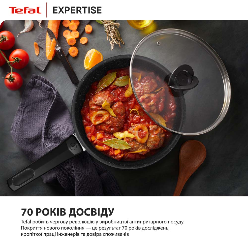 Покупка Сковорода с крышкой TEFAL Expertise 24 см Black (G3218402)