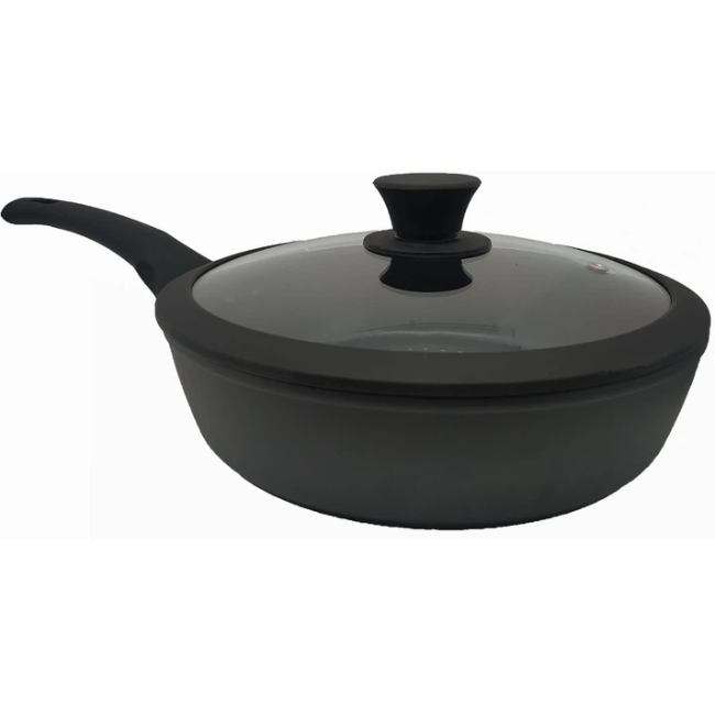 Сковорода з кришкою KRAUZER Eco-Basis Diamond 26 см Black (77032)