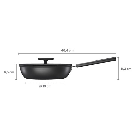 Сотейник с крышкой FISKARS Hard Face 24 см Black (1075528) Особенности глубокая