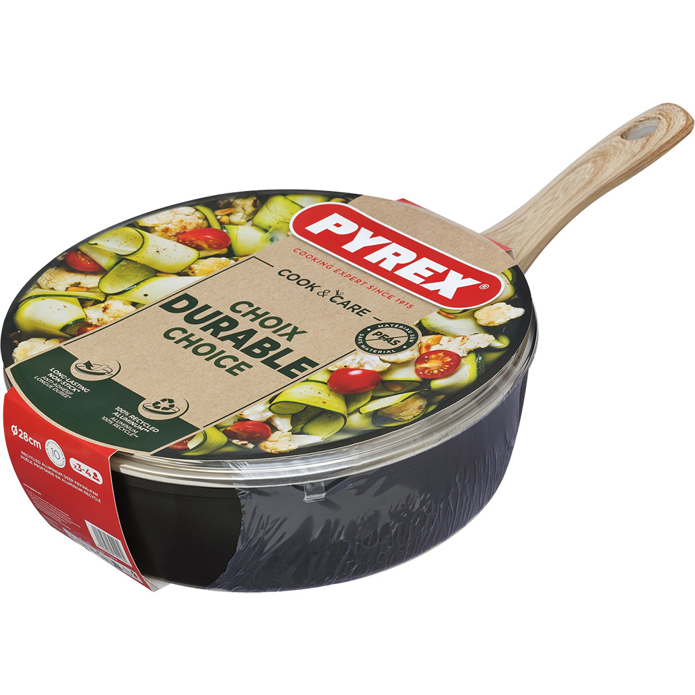 Зовнішній вигляд Сковорода з кришкою PYREX Cook&Care 28 см Black (CR28DF6/8144)