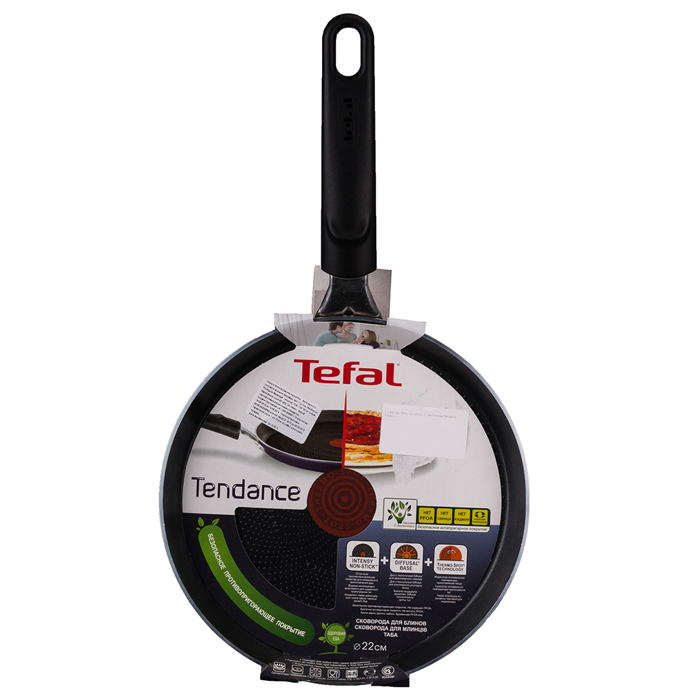 Сковорода для блинов TEFAL 04035522 22 см блинная Tendance Tobacco Материал алюминий