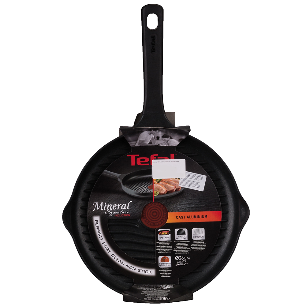 Сковорода-гриль TEFAL C7534154 б/кр 26 см гриль Mineral Крышка без крышки