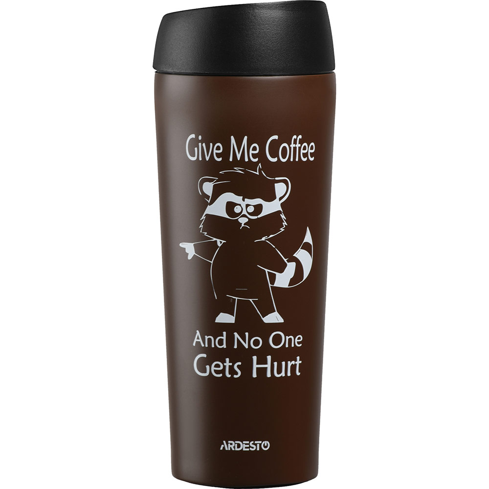 Термокружка ARDESTO Coffee time Raccoon 450 мл Brown (AR2645DML)