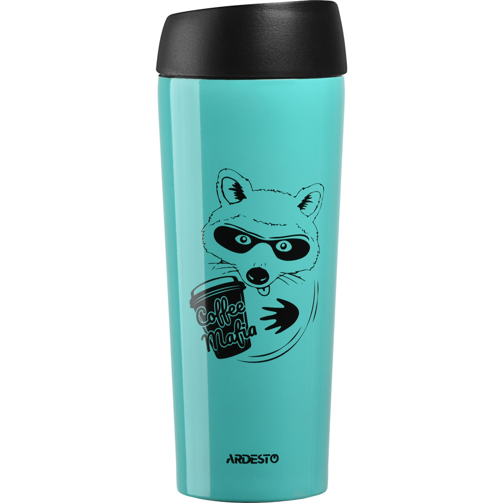Термокружка Ardesto Coffee Time Raccon 450 мл Blue (AR2645DTB)